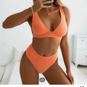 Medium orange 2 piece highwaisted bikini